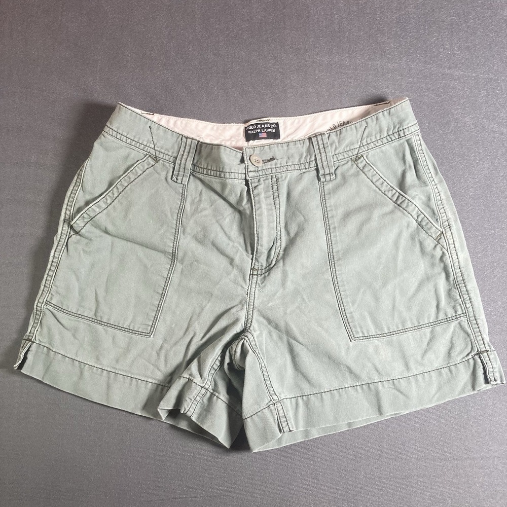 Polo Jeans Co Ralph Lauren Womens 8 Sage Green Y2K Vintage Cotton Utility Shorts